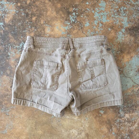 Prana Elle Shorts Size 8 Taupe Brown Organic Cotton Stretch Pockets 4" Inseam - Picture 8 of 8